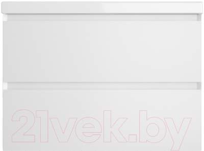 Тумба под умывальник Style Line Манхэттен 75 2 ящика (подвесная, белый) - фото