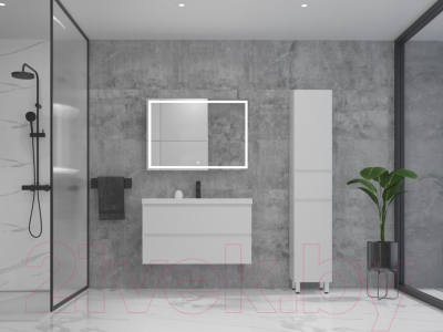 Тумба под умывальник Style Line Манхэттен 90 2 ящика (подвесная, белый)