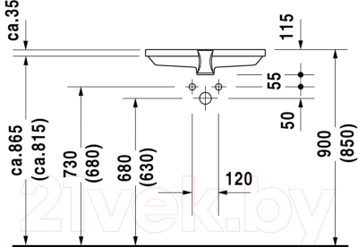 Умывальник Duravit 2nd Floor 55.5 (316530017)