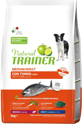 Сухой корм для собак Trainer Natural для средних пород с рыбой, рисом и морскими водорослями - фото