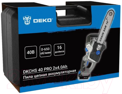 Электропила цепная Deko DKCHS 40 PRO / 063-4357