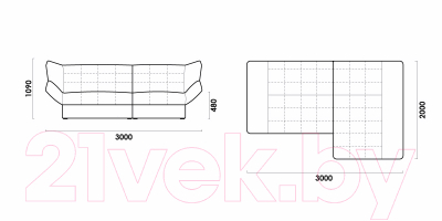 Диван угловой Rivalli Дижон левый