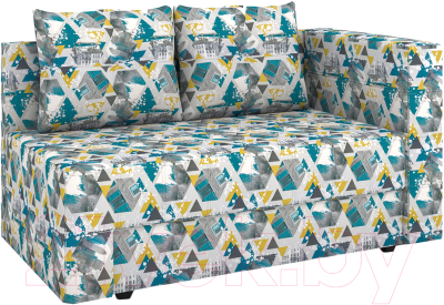 Диван Rivalli Кинг (Futura Azure принт на сером фоне) - фото