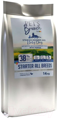 Сухой корм для собак Pet's Brunch Starter для щенков и кормящих с говядиной (14кг) - фото
