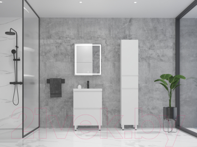 Тумба под умывальник Style Line Манхэттен 60 2 ящика (напольная, белый)