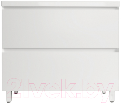 Тумба под умывальник Style Line Манхэттен 90 2 ящика (напольная, белый) - фото