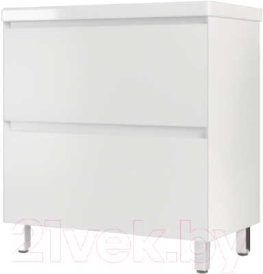 Тумба под умывальник Style Line Манхэттен 90 2 ящика (напольная, белый)