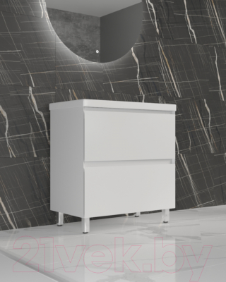 Тумба под умывальник Style Line Манхэттен 90 2 ящика (напольная, белый)