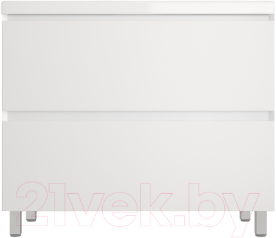 Тумба под умывальник Style Line Манхэттен 100 2 ящика (напольная, белый) - фото