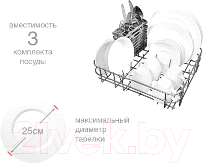 Посудомоечная машина Oursson DW4003TD/WH