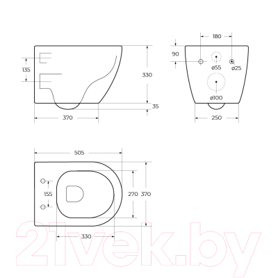 Унитаз подвесной Cezares CZR-513-TH-R/CZR-2011-SC