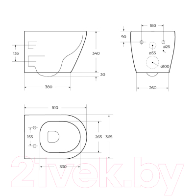 Унитаз подвесной Cezares CZR-6601-TH-TOR/CZR-2011-SC