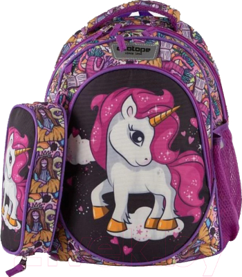 Детский рюкзак Ecotope +пенал / 380-2020-LLC (сиреневый) - фото