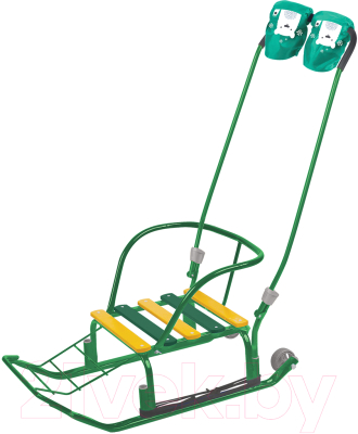 Санки детские Ника Тимка 3К с рукавичками / Т3КР/З2 (зеленый) - фото
