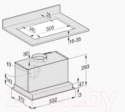 Вытяжка скрытая Miele DA 2558