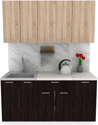 Кухонный гарнитур Eligard Lion 1 1.6 (дуб сонома/дуб марбург/королевский опал) - фото