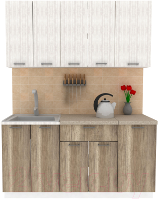 Кухонный гарнитур Eligard Lion 1 1.6 (сосна каньон/дуб каньон/малага) - фото