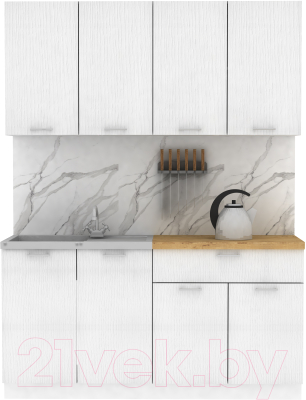 Кухонный гарнитур Eligard Lion 2 1.6 (белый структурный/дуб бунратти) - фото