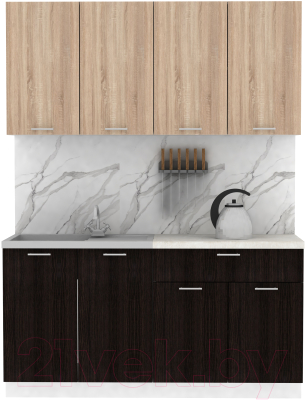 Кухонный гарнитур Eligard Lion 2 1.6 (дуб сонома/дуб марбург/королевский опал) - фото