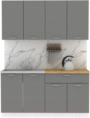 Кухонный гарнитур Eligard Lion 2 1.6 (дымчатый алмаз/дуб бунратти) - фото