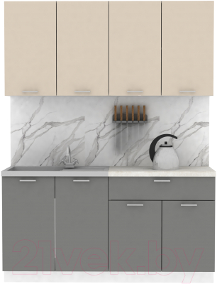 Кухонный гарнитур Eligard Lion 2 1.6 (персидский жемчуг/дымчатый алмаз/королевский опал) - фото