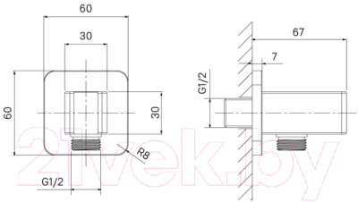 Подключение для душевого шланга IDDIS Slide SLIBL00i62