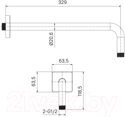 Душевой кронштейн IDDIS Slide SLI39BSi61