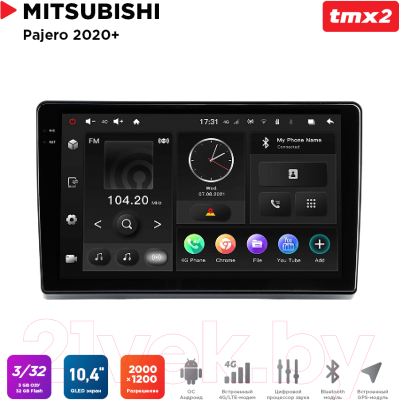 Бездисковая автомагнитола Incar TMX2-6115-3