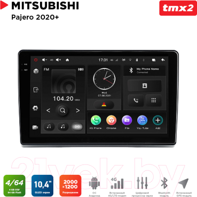 Бездисковая автомагнитола Incar TMX2-6115-4