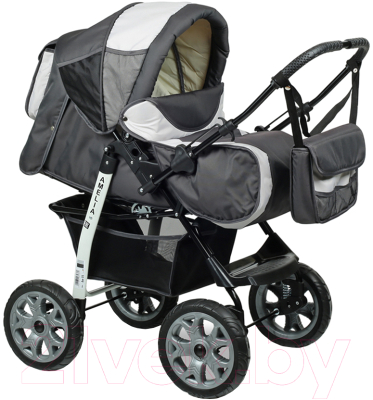 Детская универсальная коляска Alis Amelia I (Am 05, темно-серый/светло-серый) - фото