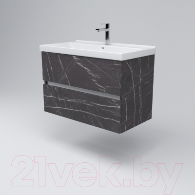 Тумба под умывальник Дабер 011 / Т11.8.0.12Б (мрамор черный/белый)