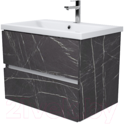 Тумба под умывальник Дабер 011 Cersanit Como 70 / Т11.7С.0.12Б (мрамор черный/белый) - фото