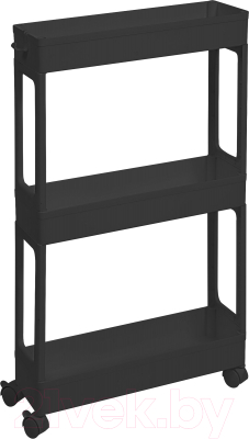 Этажерка Violet Узкая 3-х ярусная на колесах / 760307 - фото