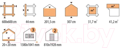 Дачный дом ДомБелКом ДС-1 6.0x6.0