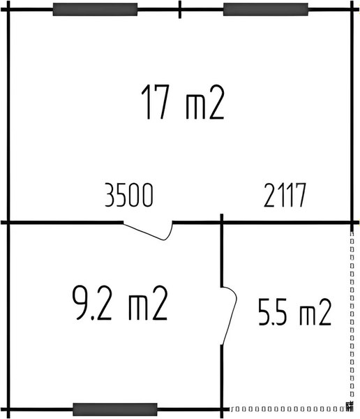 Дачный дом ДомБелКом ДС-1 6.0x6.0