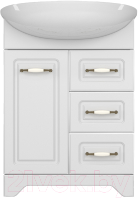 Тумба под умывальник Style Line Олеандр-2 65 3 ящика (для классической раковины) - фото