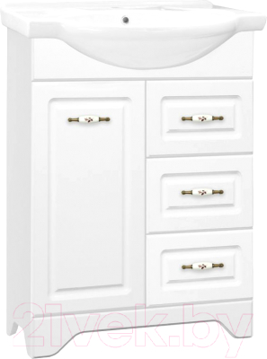Тумба под умывальник Style Line Олеандр-2 65 3 ящика (для классической раковины)