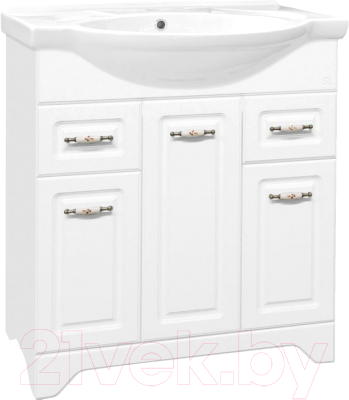 Тумба под умывальник Style Line Олеандр-2 75 2 ящика (для классической раковины) - фото