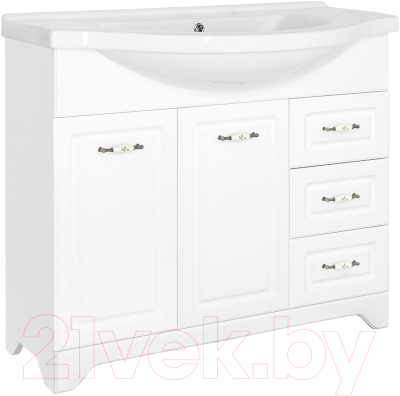 Тумба под умывальник Style Line Олеандр-2 100 3 ящика (для классической раковины) - фото