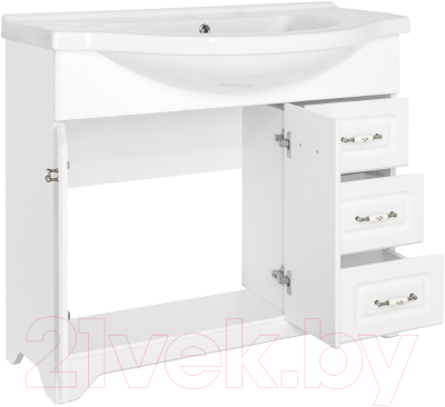 Тумба под умывальник Style Line Олеандр-2 100 3 ящика (для классической раковины)