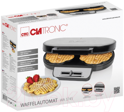 Вафельница Clatronic WA 3745 (черный/нержавеющая сталь)