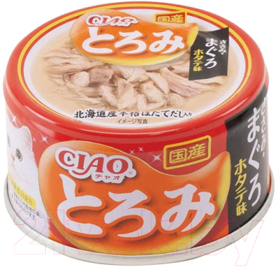 Влажный корм для кошек Inaba Toromi Филе курицы, желтоперый тунец и гребешок в бульоне - фото