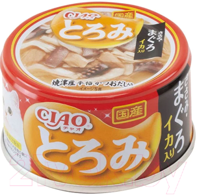 Влажный корм для кошек Inaba Toromi Филе курицы, тунец и кальмар в бульоне - фото