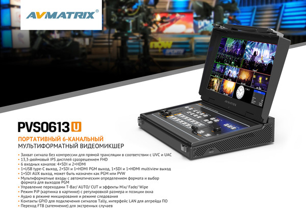Панель управления системой ВКС Avmatrix PVS0613U / 29652