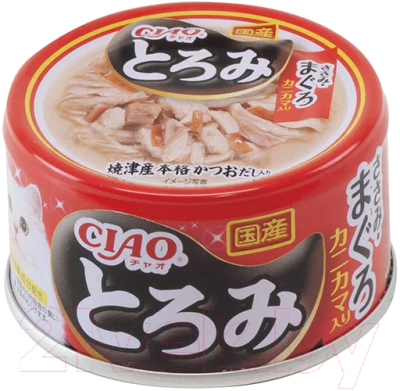 Влажный корм для кошек Inaba Toromi Филе курицы, тунец и сурими в бульоне - фото