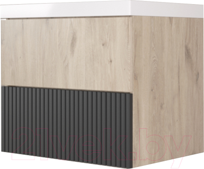 Тумба под умывальник Style Line Стокгольм ВЛДСП 65 2 ящика (подвесная) - фото