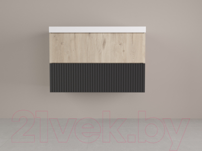 Тумба под умывальник Style Line Стокгольм ВЛДСП 80 2 ящика (подвесная)