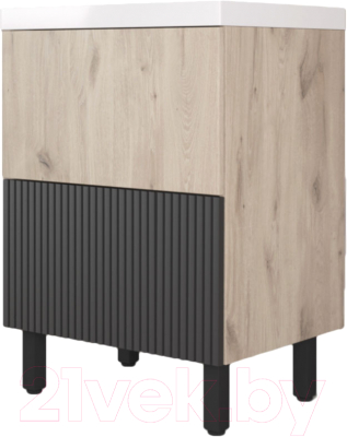 Тумба под умывальник Style Line Стокгольм ВЛДСП 50 2 ящика (напольная) - фото