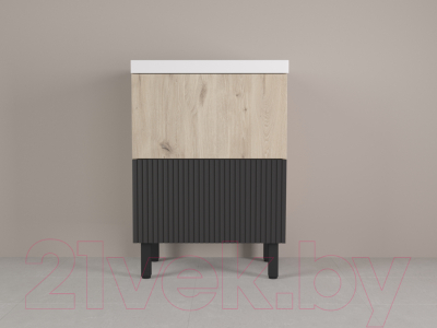 Тумба под умывальник Style Line Стокгольм ВЛДСП 60 2 ящика (напольная)