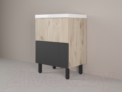 Тумба под умывальник Style Line Стокгольм ВЛДСП 60 2 ящика (напольная)